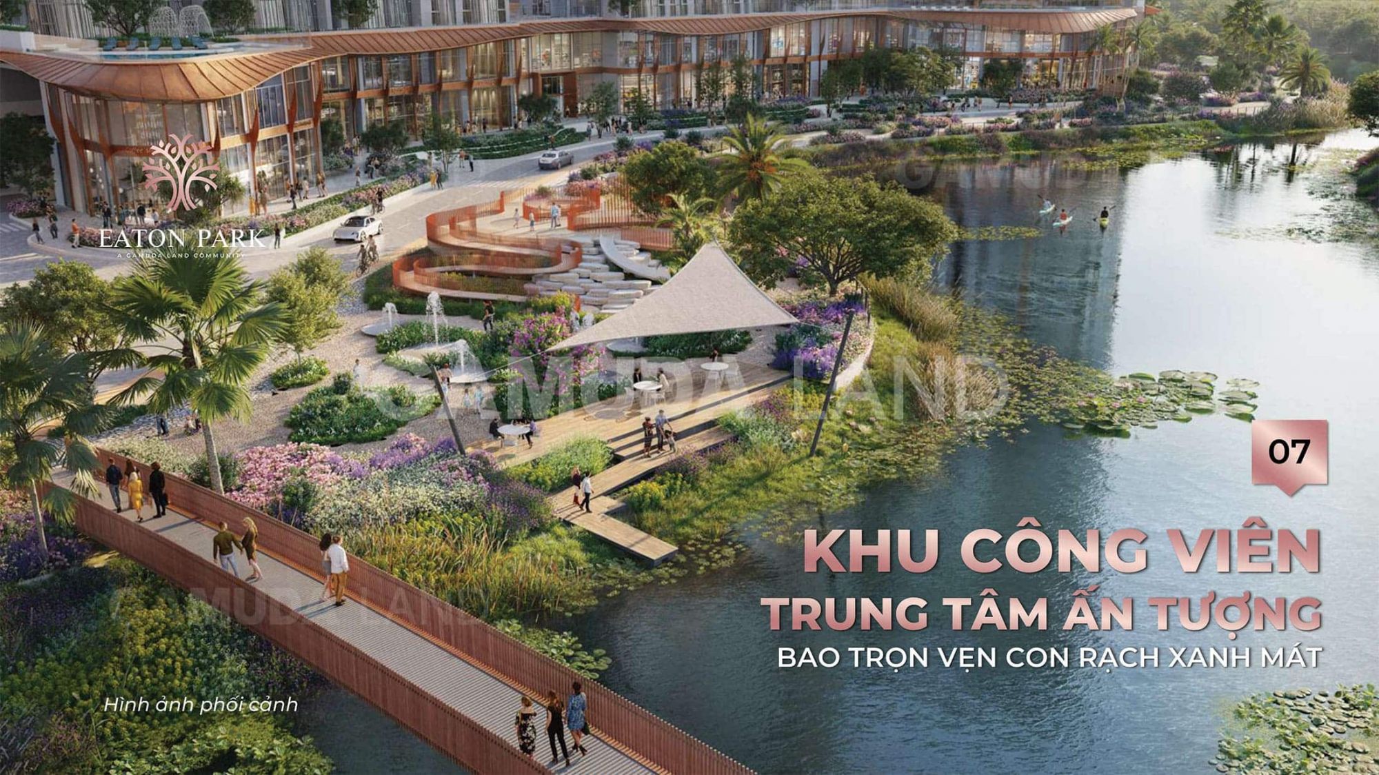 Khu-cong-vien-trung-tam-bao-tron-ven-con-Rach-xanh-mat-tai-Eaton-Park-gamuda-land