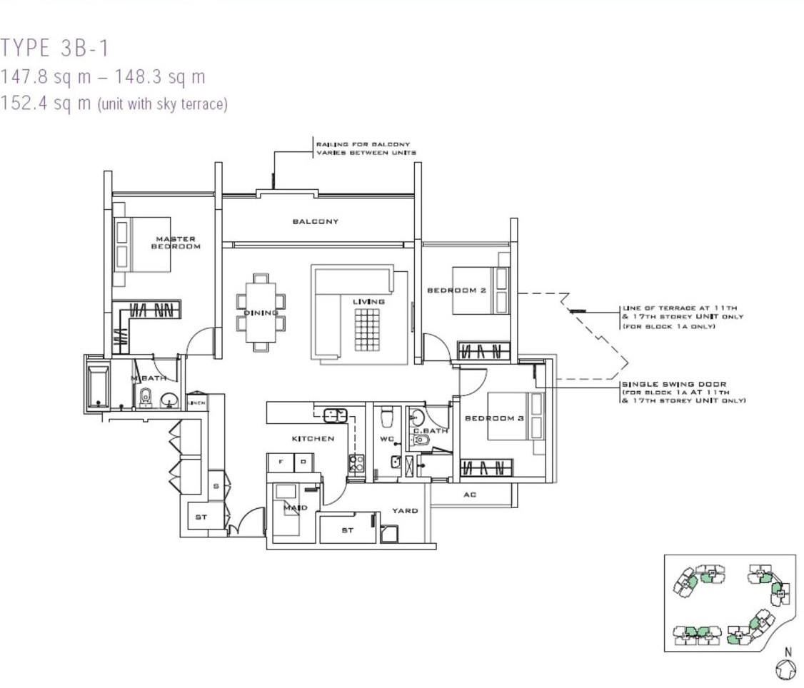 mat-bang-the-estella-148m2-152m2-3-phong-ngu+1-2wc-1lg-1-ban-cong