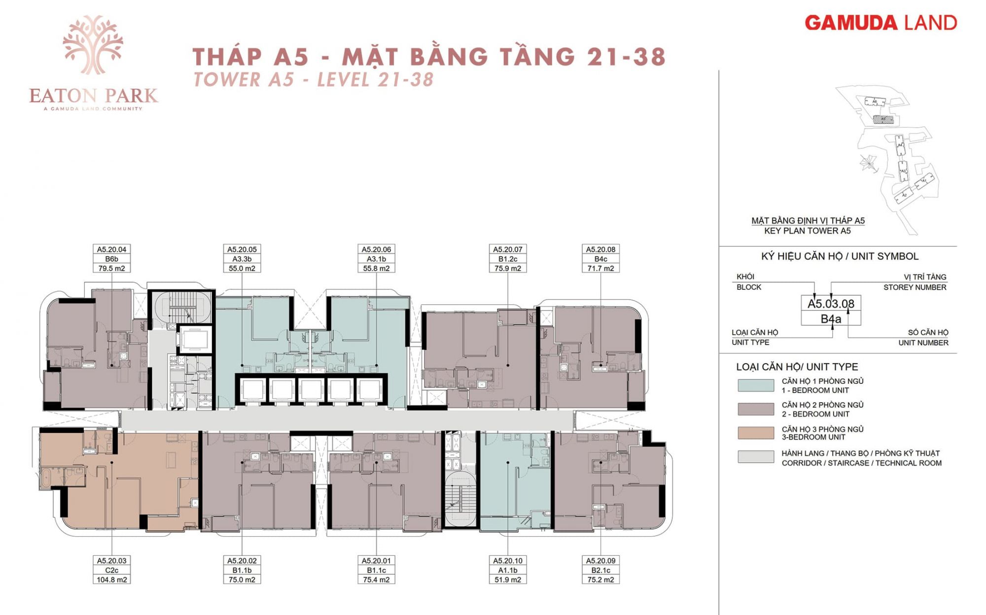 Mat-bang-dien-hinh-Tang-21-den-Tang-38-Toa-Thap-A5-Eaton-Park-63-Mai-Chi-Tho-phuong-binh-trung-quan-2-thu-duc-gamuda-land