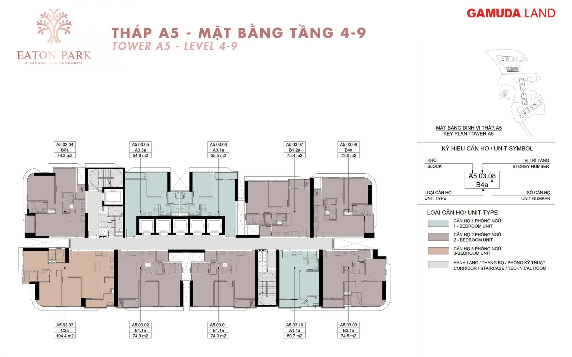 Mat-bang-dien-hinh-Tang-4-5-6-7-8-9-Toa-Thap-A5-Eaton-Park-63-Mai-Chi-Tho-phuong-binh-trung-quan-2-thu-duc-gamuda-land