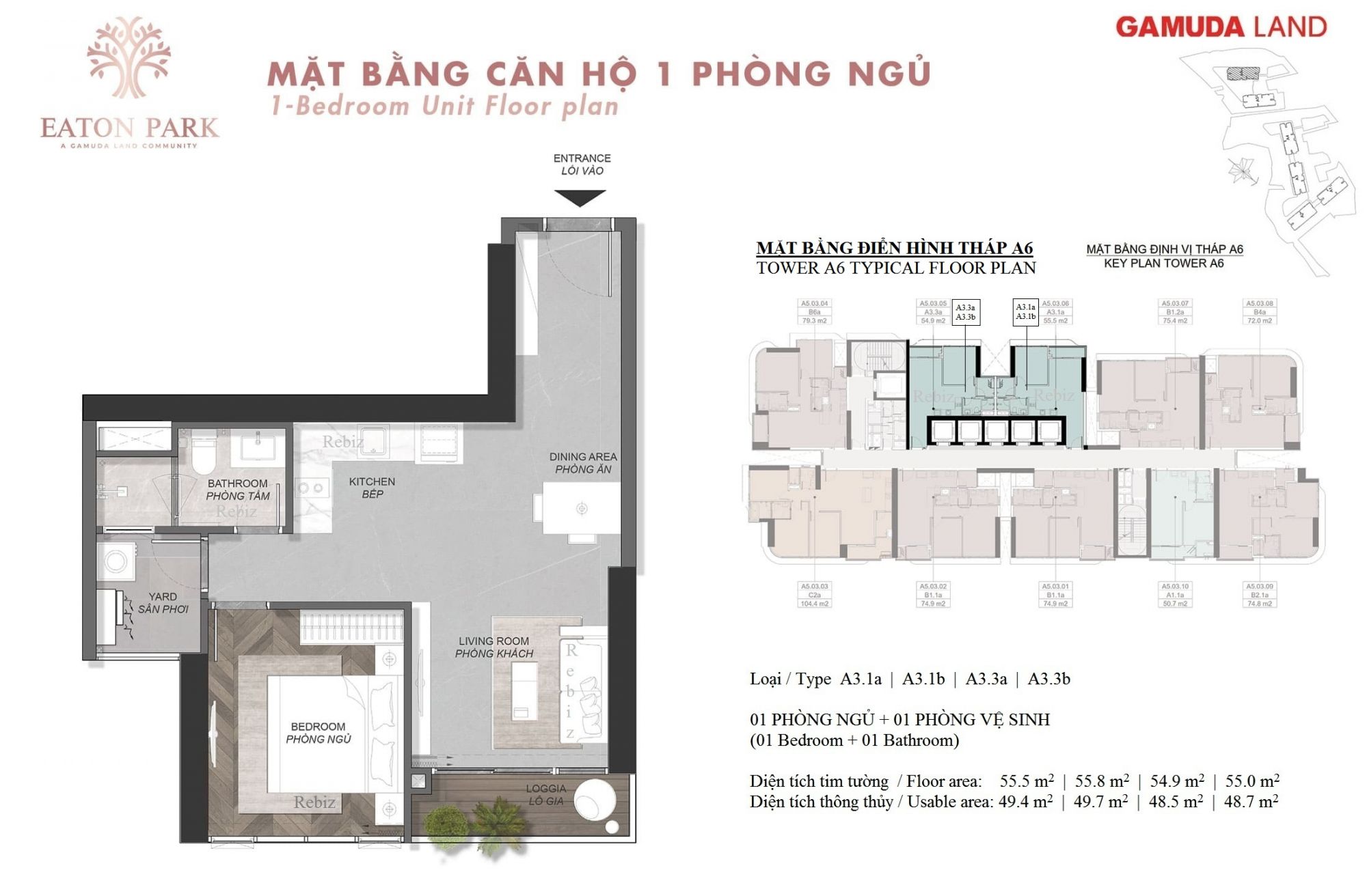 Layout-can-ho-1-Phong-ngu-Loai-A3.1a-A3.1b-A3.3a-A3.3b-toa-thap-A6-du-an-Eaton-Park-mai-chi-tho-gamuda