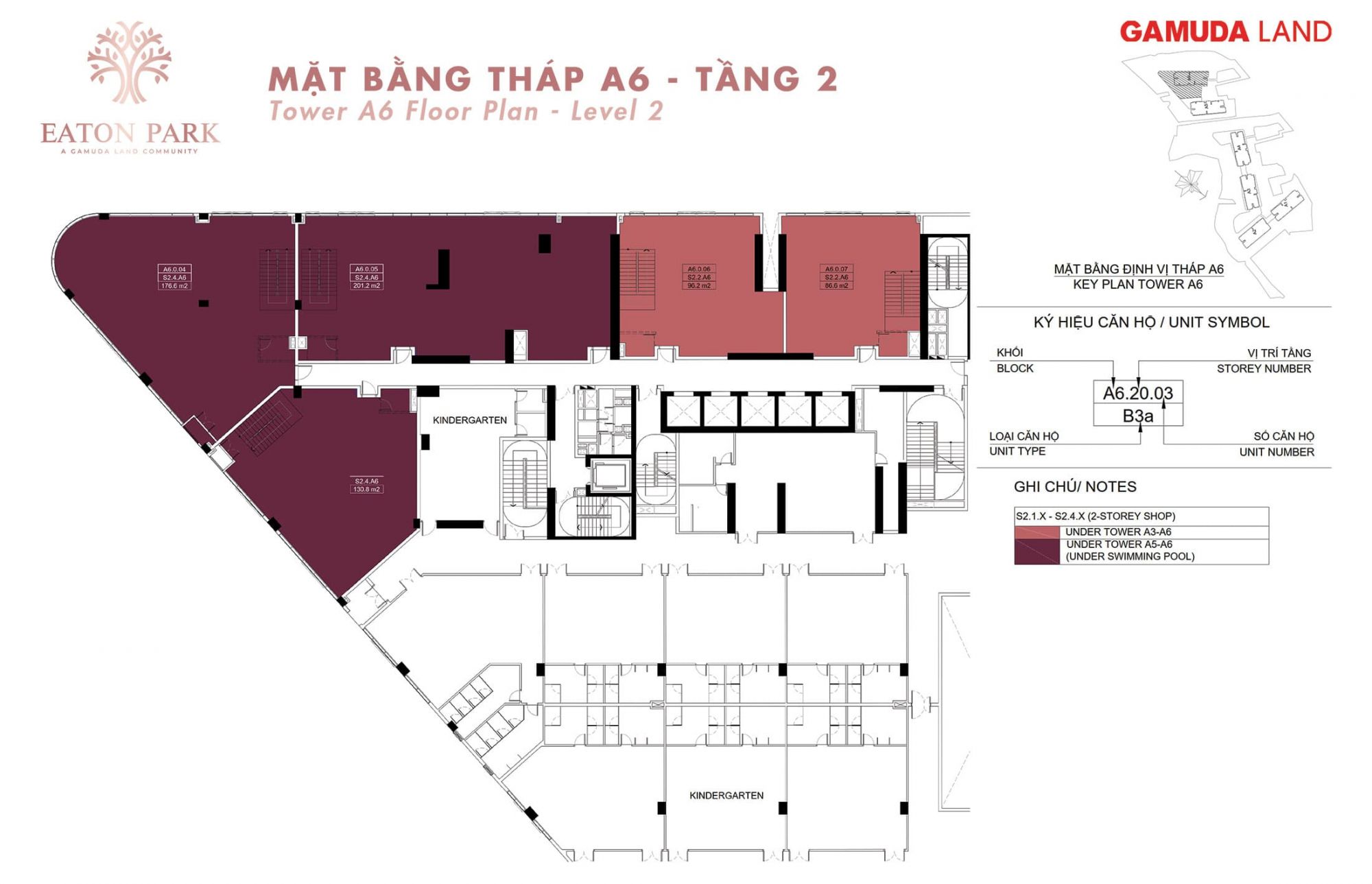 Mat-bang-dien-hinh-Tang-2-Toa-Thap-A6-Eaton-Park-63-Mai-Chi-Tho-phuong-binh-trung-quan-2-thu-duc-gamuda-land