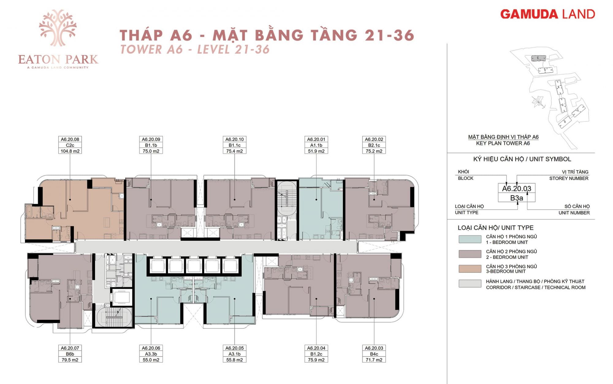 Mat-bang-dien-hinh-Tang-21-den-Tang-36-Toa-Thap-A6-Eaton-Park-63-Mai-Chi-Tho-phuong-binh-trung-quan-2-thu-duc-gamuda-land