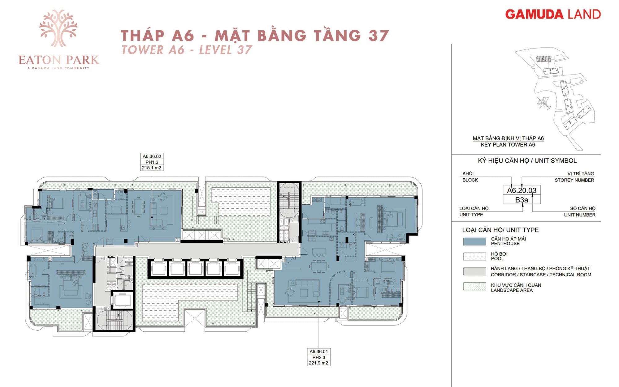 Mat-bang-dien-hinh-Tang-37-Toa-Thap-A6-Eaton-Park-63-Mai-Chi-Tho-phuong-binh-trung-quan-2-thu-duc-gamuda-land