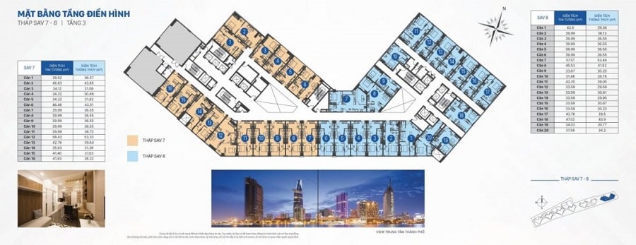 mat-bang-officetel-the-sun-avenue-thap-7-8-tang-3